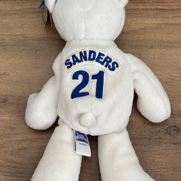 NWT NFL DEION SANDERS 1998 Plush Beanie Bear White #21 Limited SPECIAL EDITION - Picture 9 of 16